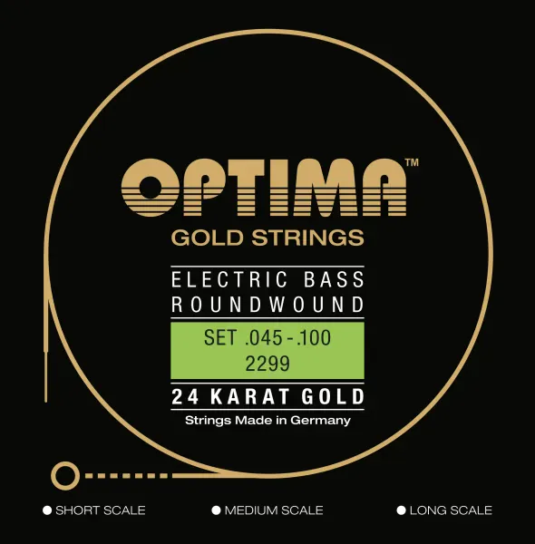 Струны для бас-гитары Optima 24K Gold Strings Satz Roundwound Regular Light 45-125