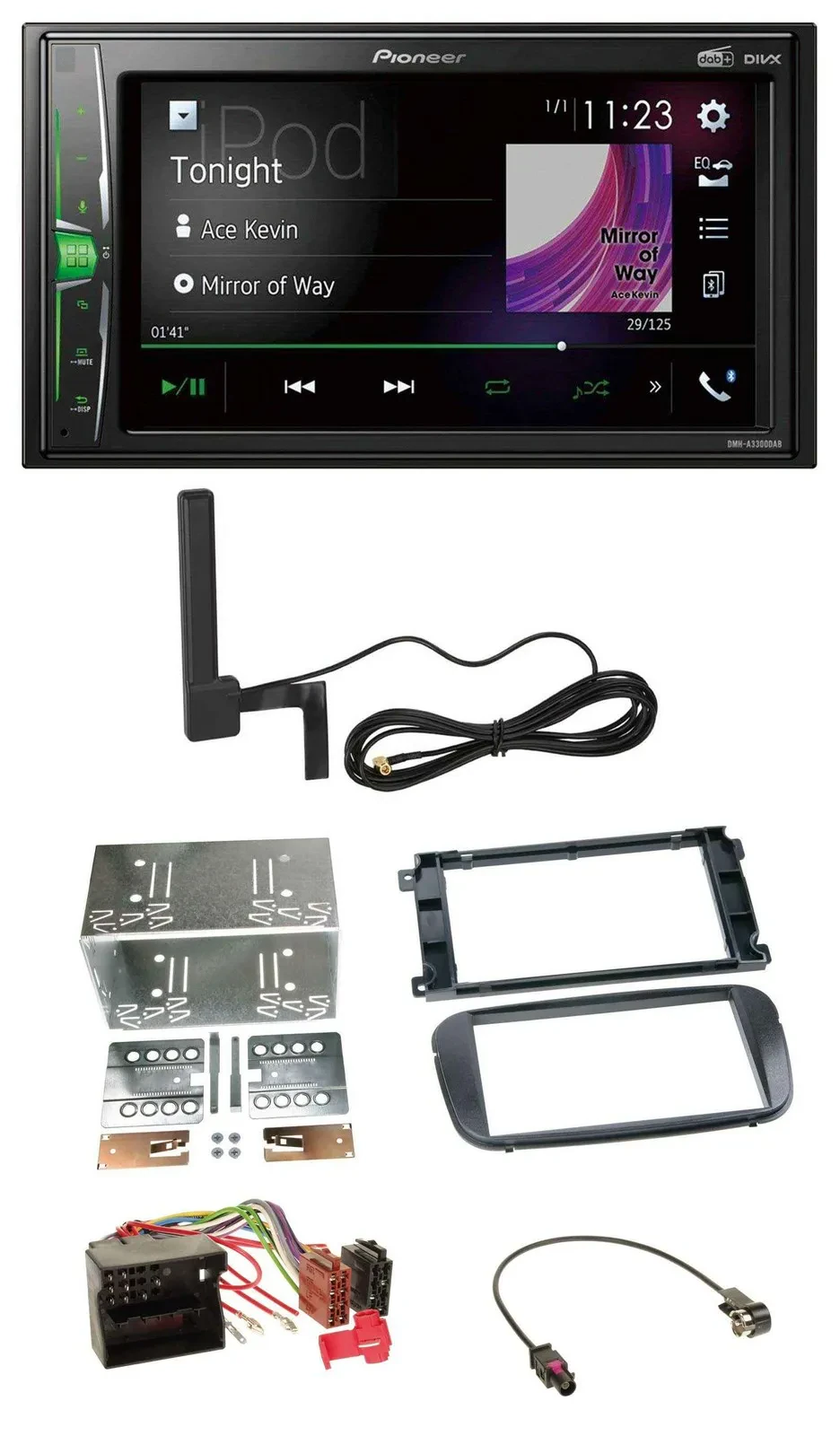 Автомагнитола Pioneer 2-DIN, Bluetooth, DAB, MP3, AUX для Ford C-Max/Galaxy/Focus (с 2007)