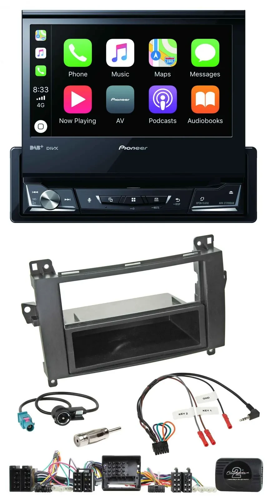 Pioneer DVD Bluetooth DAB USB Lenkrad Autoradio für Mercedes A-Klasse W169 B-Kla