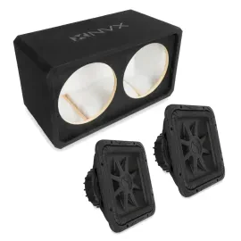 NVX NE122S Dual 12" Sealed 3/4" MDF Sub Enclosure w/ Solo-Baric L7R Subwoofer