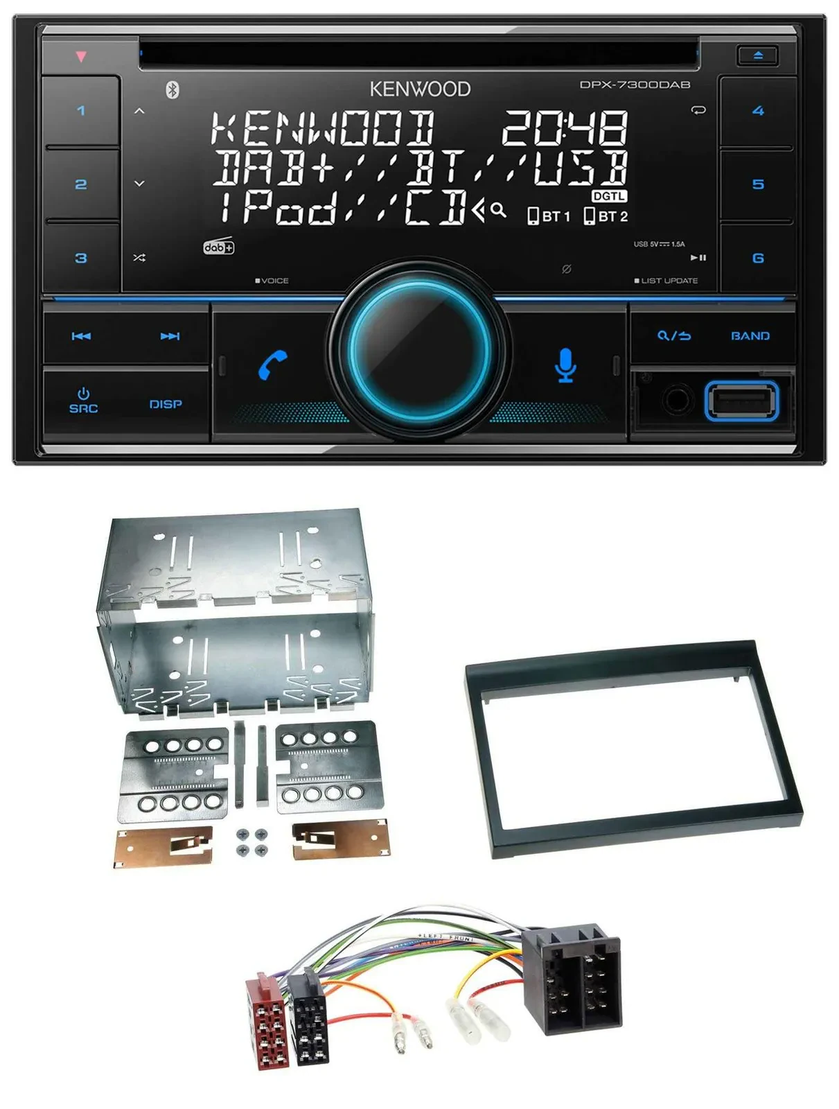 Kenwood CD 2DIN DAB USB MP3 Bluetooth Autoradio für Porsche 911, 996 (97-06)