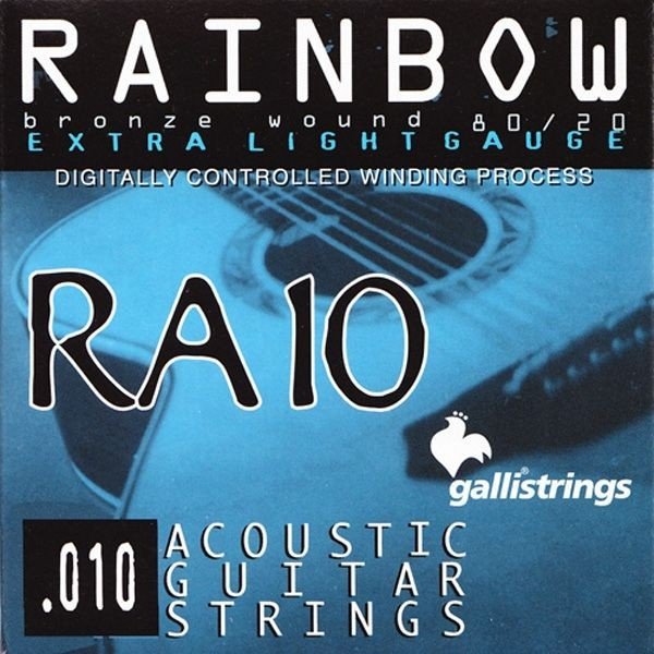 Струны для акустической гитары Galli Rainbow RA10 10-47