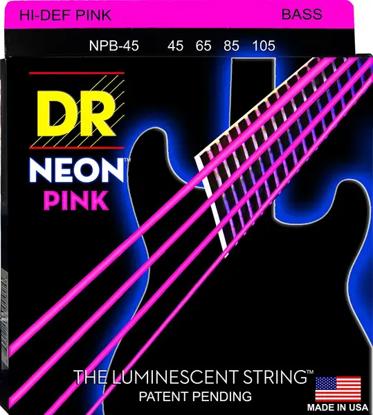 Струны для бас-гитары DR Strings Neon NPB-45 45-105