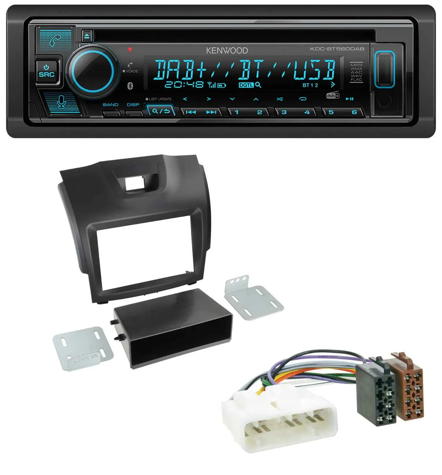 Kenwood Bluetooth DAB CD MP3 USB Autoradio für Isuzu D-Max (2012-2020)