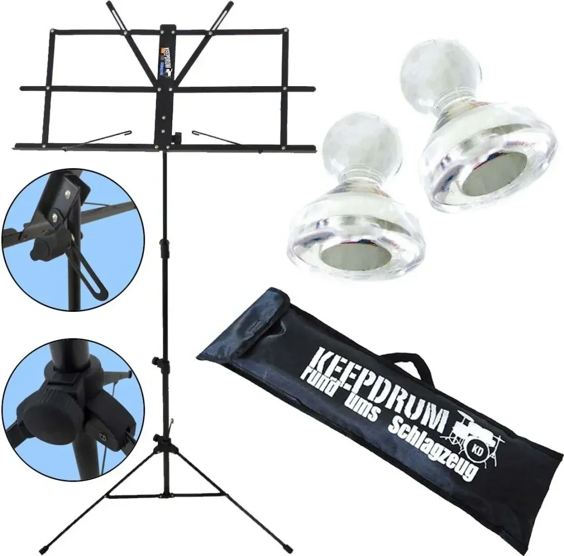 Пюпитр keepdrum MUS2BK Black с аксессуарами