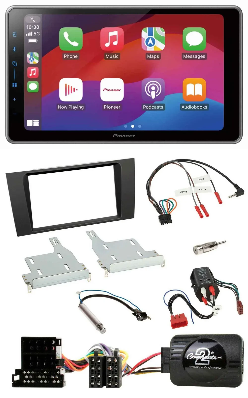 Pioneer Lenkrad USB DAB Bluetooth 2DIN Autoradio für Audi A4 99-01 BOSE Vollakti