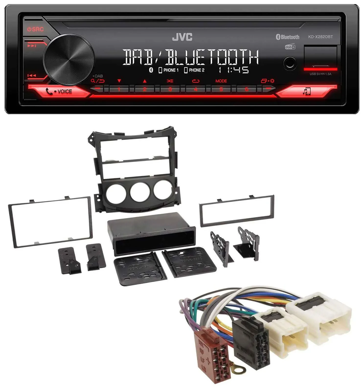 Автомагнитола JVC Bluetooth, USB, DAB, MP3 для Nissan 370Z (с 2009)