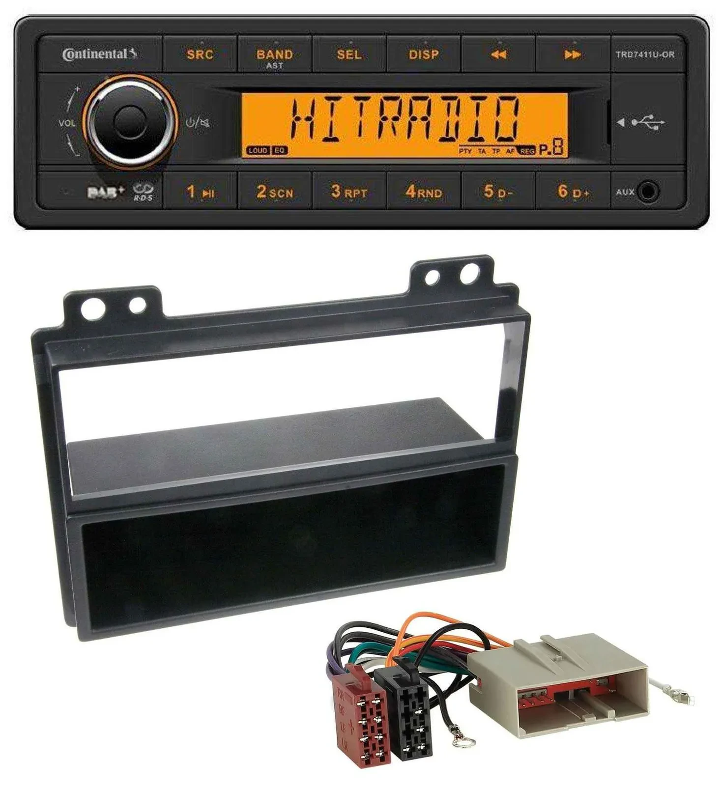 Continental 1DIN DAB MP3 AUX USB Autoradio für Ford Fiesta 03-05 Fusion 02-05