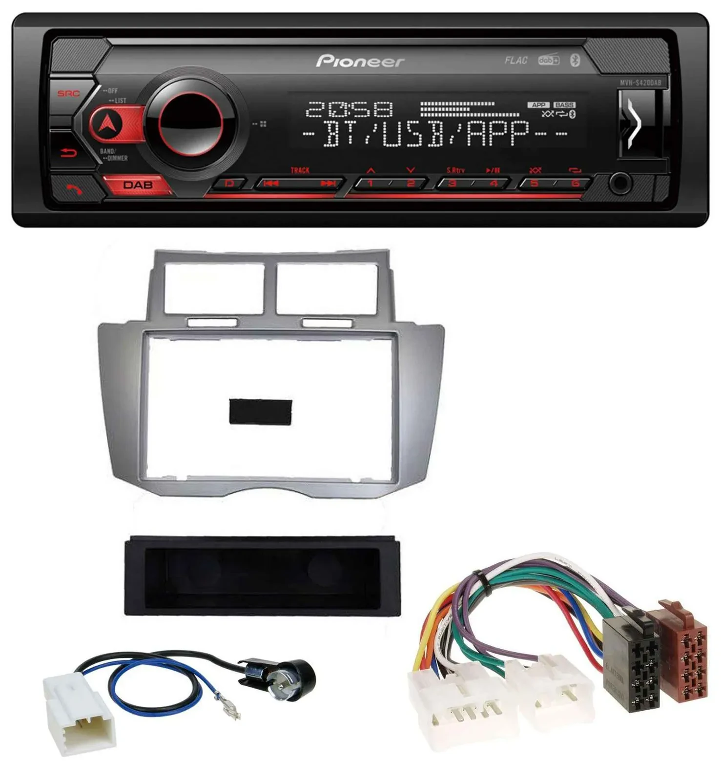 Pioneer MP3 USB DAB Bluetooth Autoradio für Toyota Yaris (2007-2011)