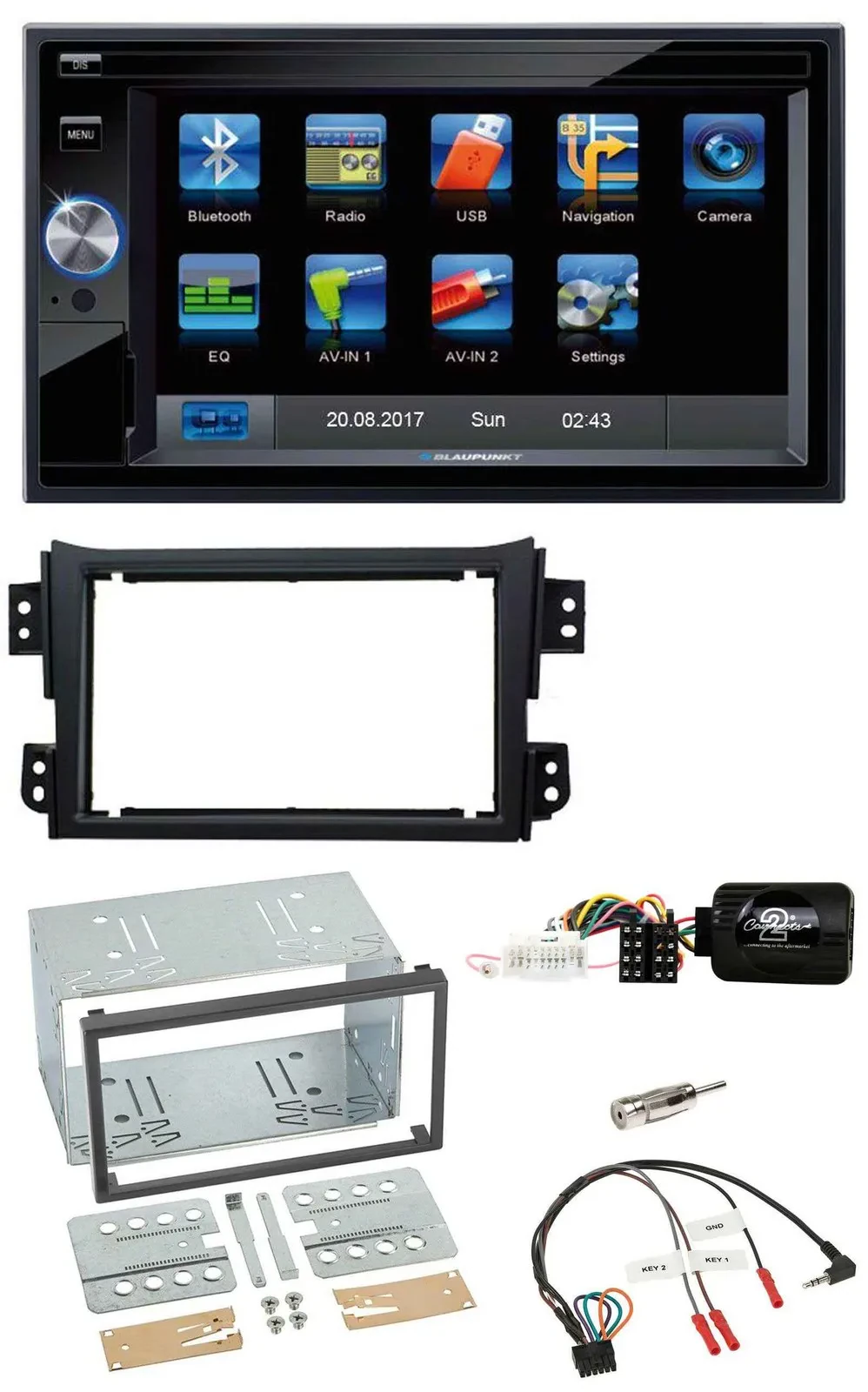 Blaupunkt SD Bluetooth 2DIN MP3 USB Lenkrad Autoradio für Opel Agila B Suzuki Sp