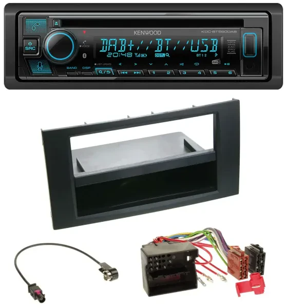 Kenwood Bluetooth DAB CD MP3 USB Autoradio für Ford Focus Fiesta 04-08 schwarz