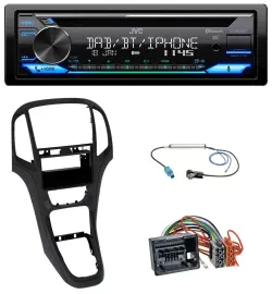 JVC Bluetooth MP3 USB DAB CD Autoradio für Opel Astra J ab 2009 Perl schwarz
