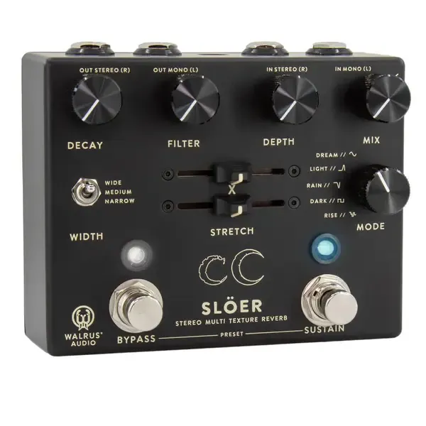 Педаль эффектов для электрогитары Walrus Audio Slöer Stereo Ambient Reverb Pedal, Black