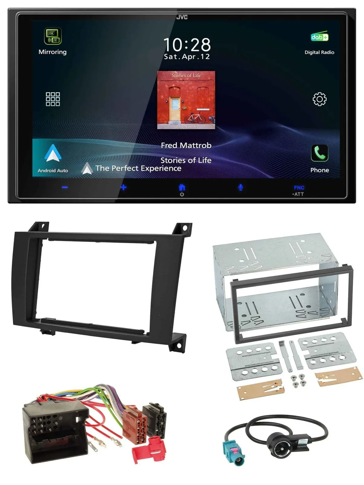 JVC USB Bluetooth 2DIN DAB MP3 Autoradio für Mercedes SLK R171 2004-2011