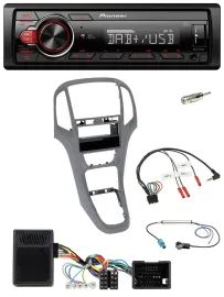 Автомагнитола для Opel Astra J Pioneer 1-DIN, DAB, USB, MP3, титан серый