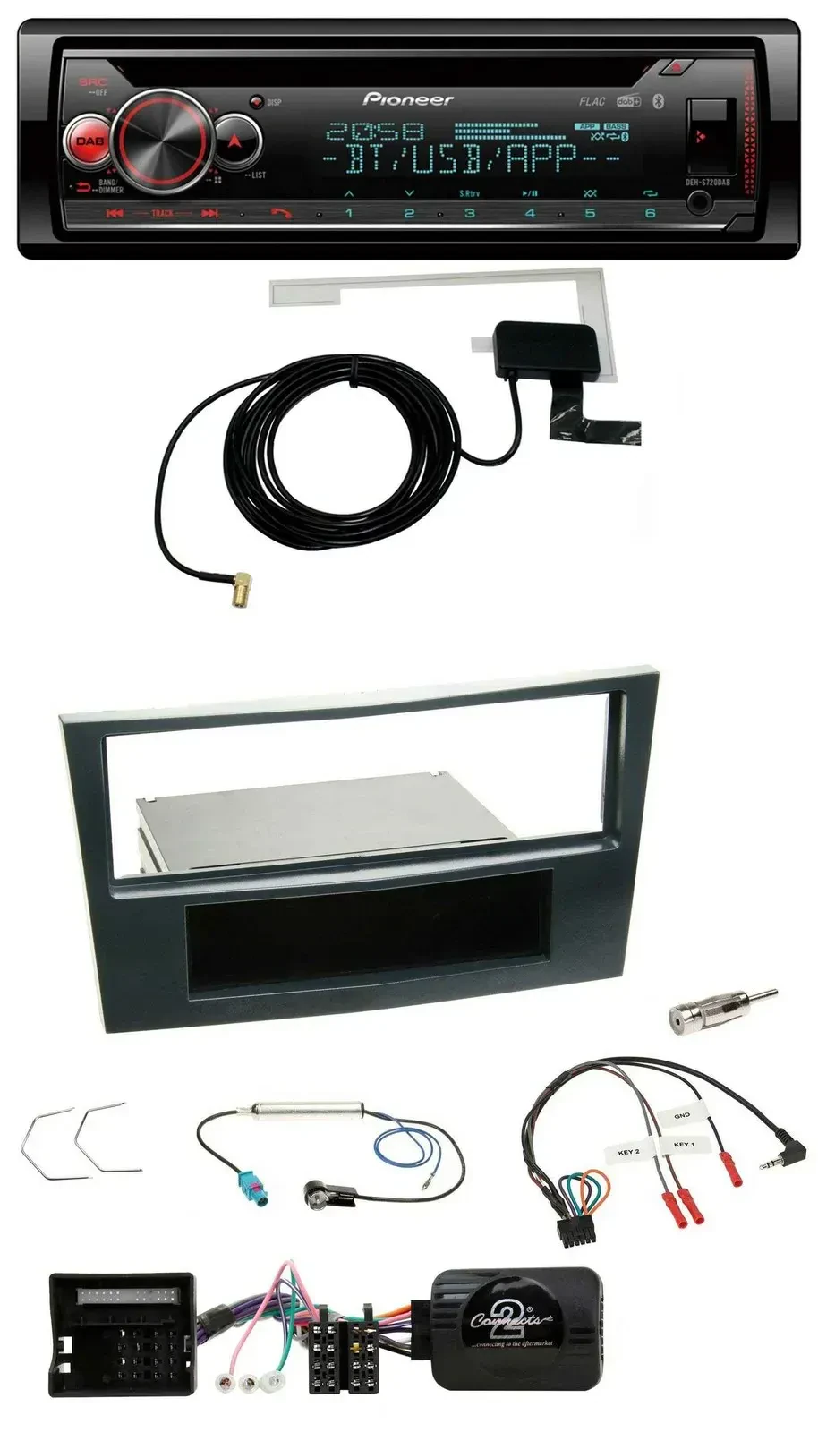 Pioneer DAB CD Lenkrad USB Bluetooth Autoradio für Opel Corsa D 06-08 Stealth Sc