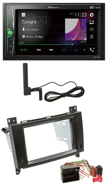 Pioneer MP3 DAB AUX 2DIN Bluetooth Autoradio für Mercedes B- A-Klasse 04-12 schw