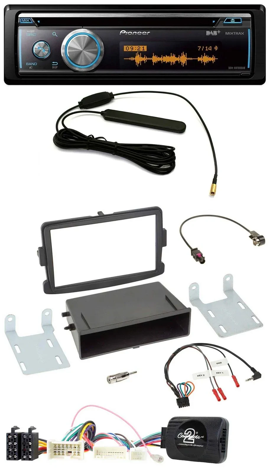 Автомагнитола Pioneer CD/USB/Bluetooth/DAB для Dacia Logan/Sandero (с 2012)