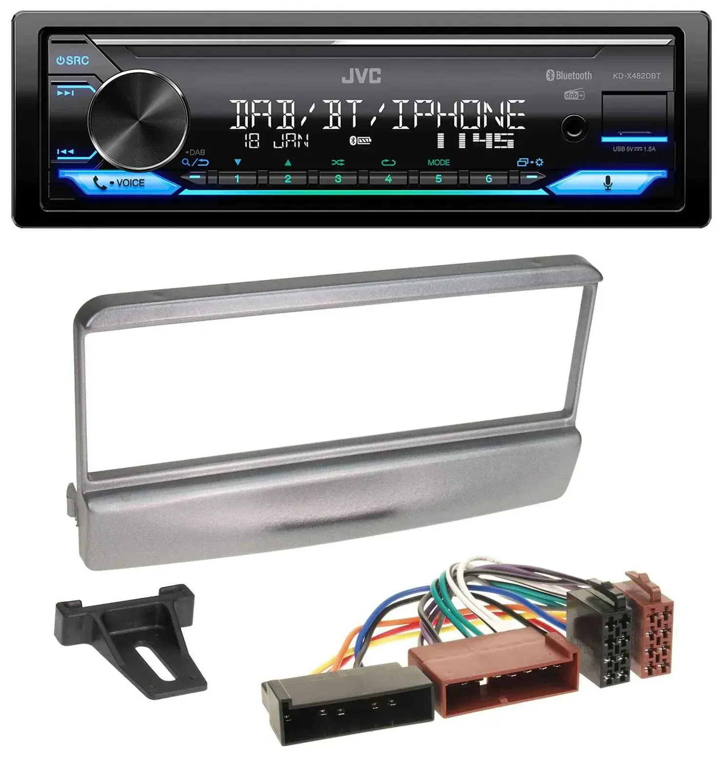 Автомагнитола JVC Bluetooth DAB USB MP3 для Ford Mondeo 96–02, Transit до 06, Puma