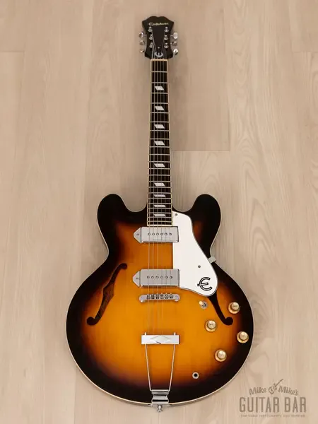 Электрогитара полуакустическая Epiphone Casino Vintage Sunburst Near-Mint w/ 1 11/16" Nut, Case & Tags 2003