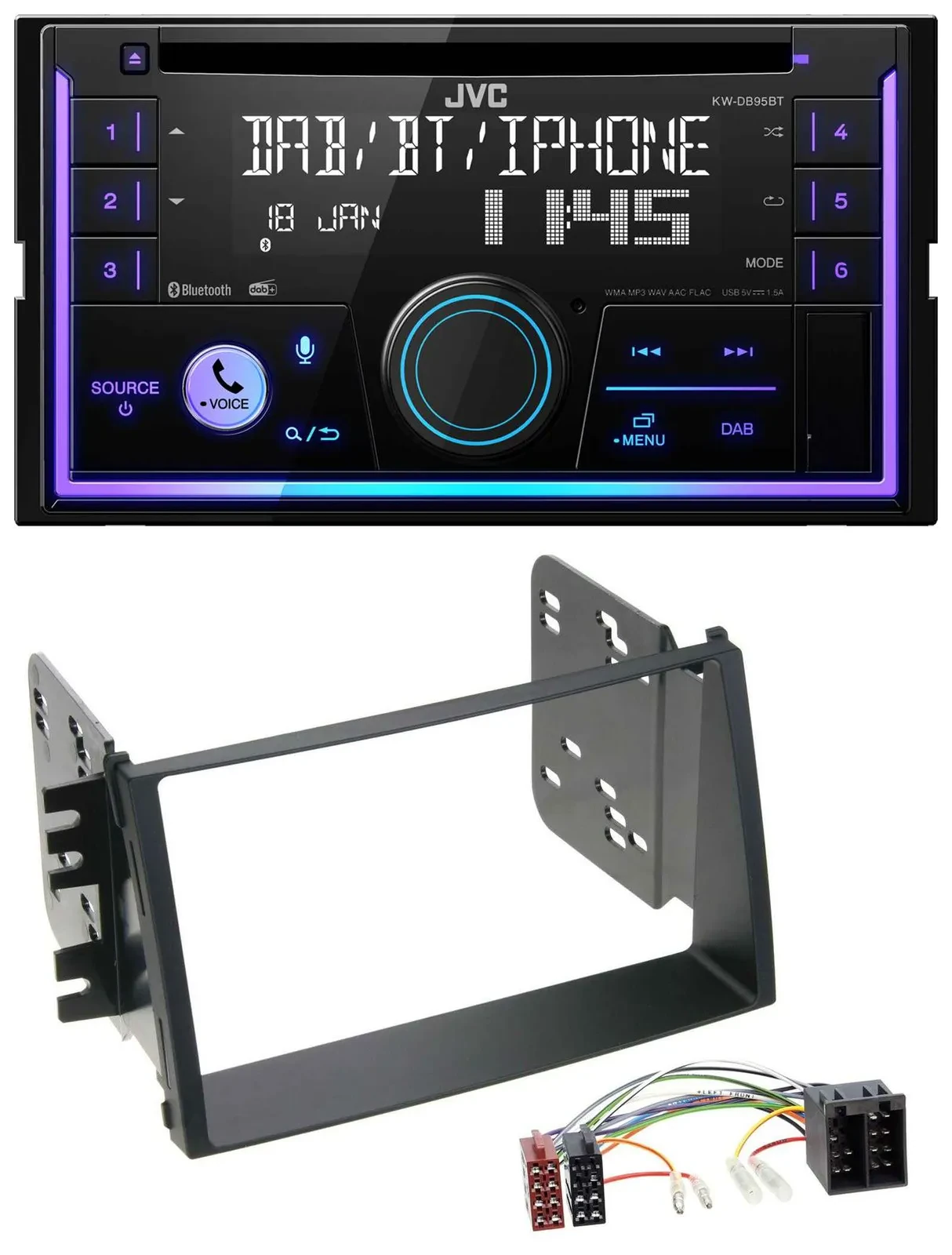 JVC MP3 USB 2DIN DAB Bluetooth CD Autoradio für Kia Soul (AM, 2008-2011)