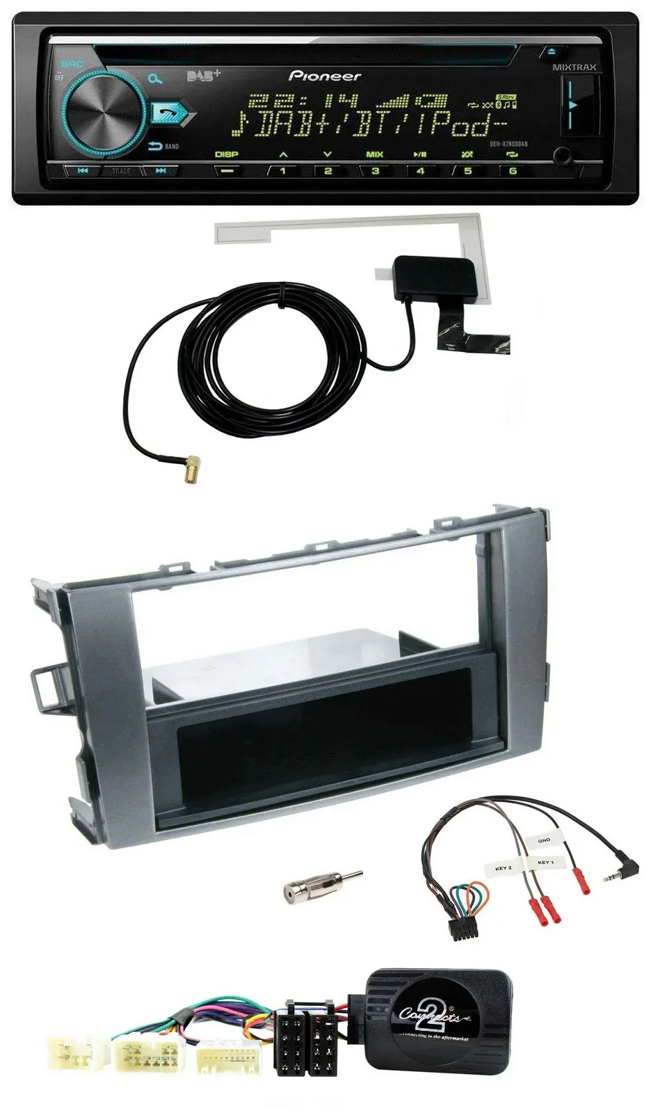 Автомагнитола Pioneer CD/USB DAB для Toyota Avensis T25 (с 2003)