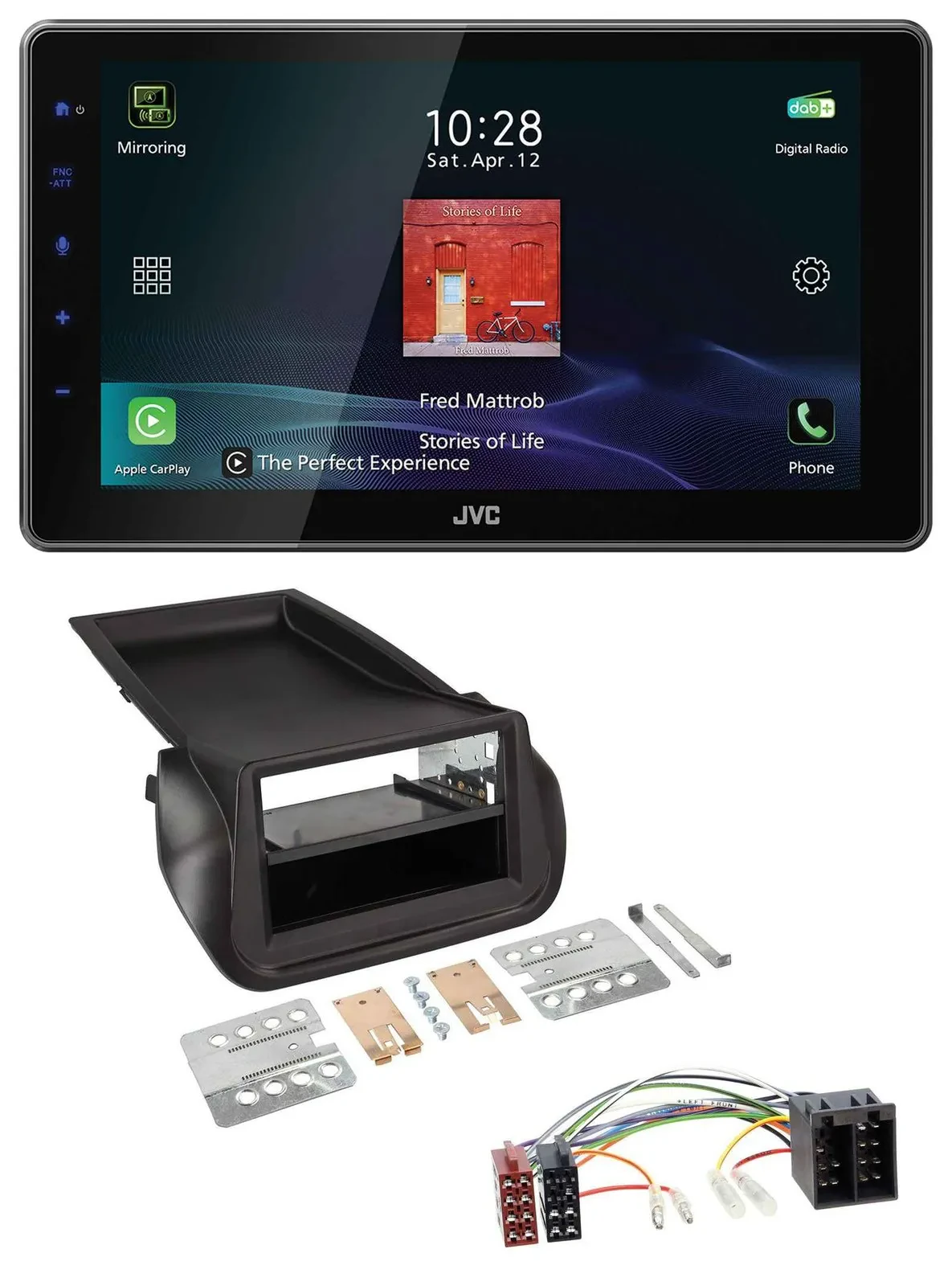 Автомагнитола для FIAT Fiorino (с 2008) JVC DAB, Bluetooth, USB, MP3