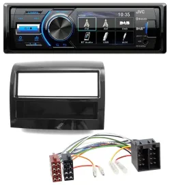 Автомагнитола для Fiat Ducato (2011–2021) JVC Bluetooth, MP3, USB, DAB, черный (piano black)