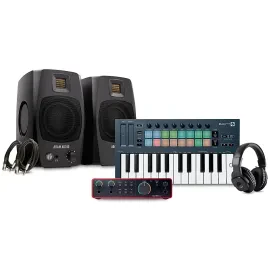 Novation FLkey Keyboard Controller w/Audio Interface/Monitor Pair 25 Key Package
