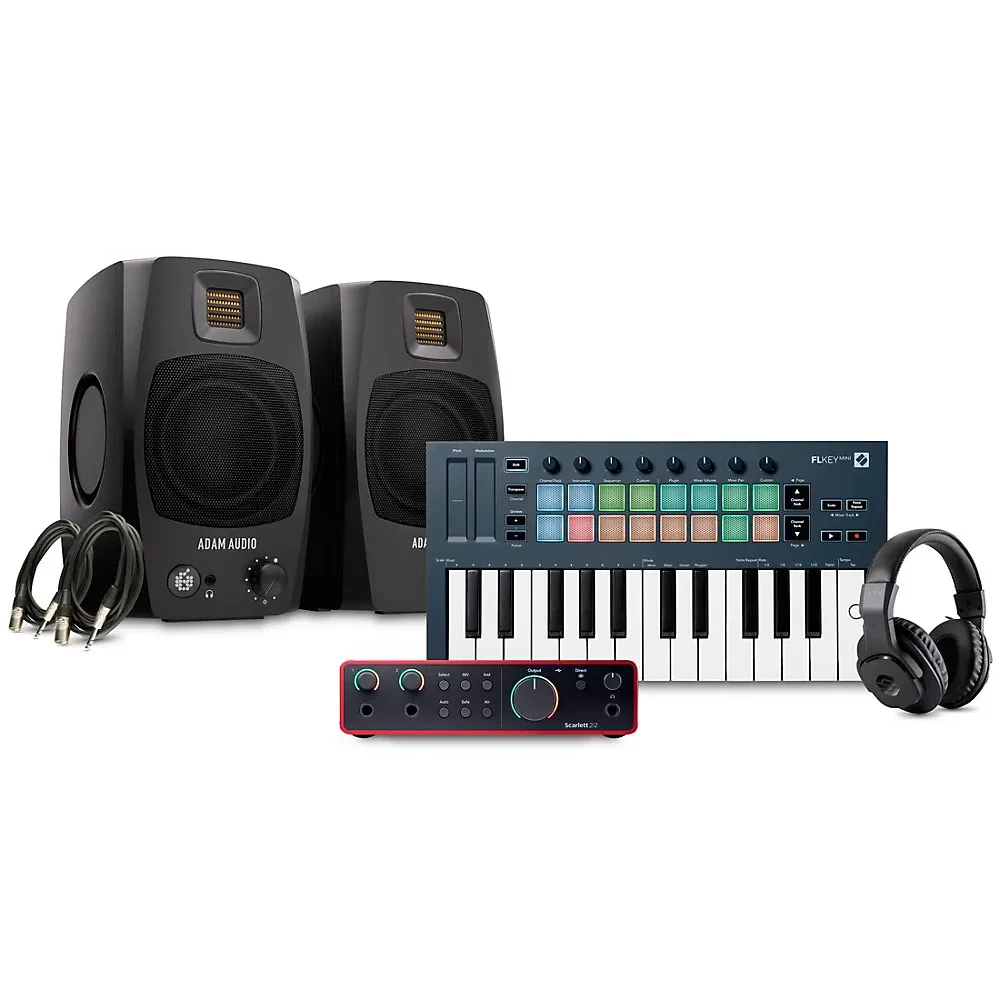 Novation FLkey Keyboard Controller w/Audio Interface/Monitor Pair 25 Key Package