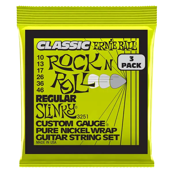 Струны для электрогитары Ernie Ball 3251 Rock n Roll Regular Slinky 10-46 (3 комплекта)
