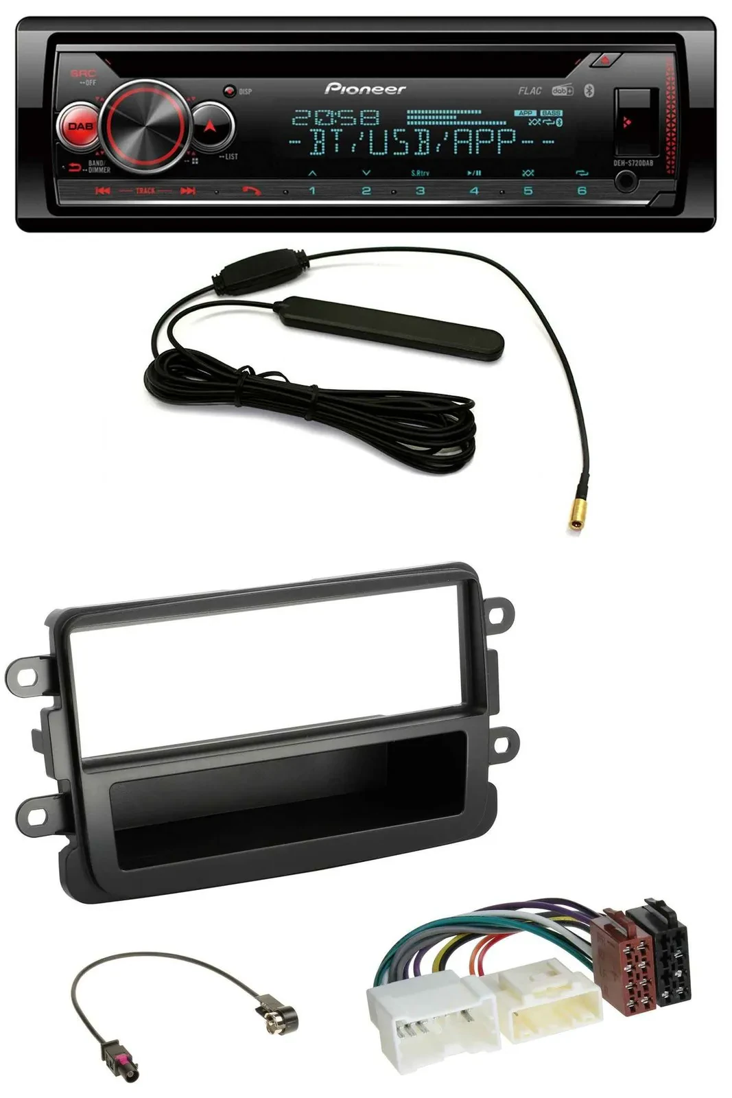 Автомагнитола для Dacia Lodgy/Duster/Dokker/Sandero Pioneer USB DAB MP3 Bluetooth CD