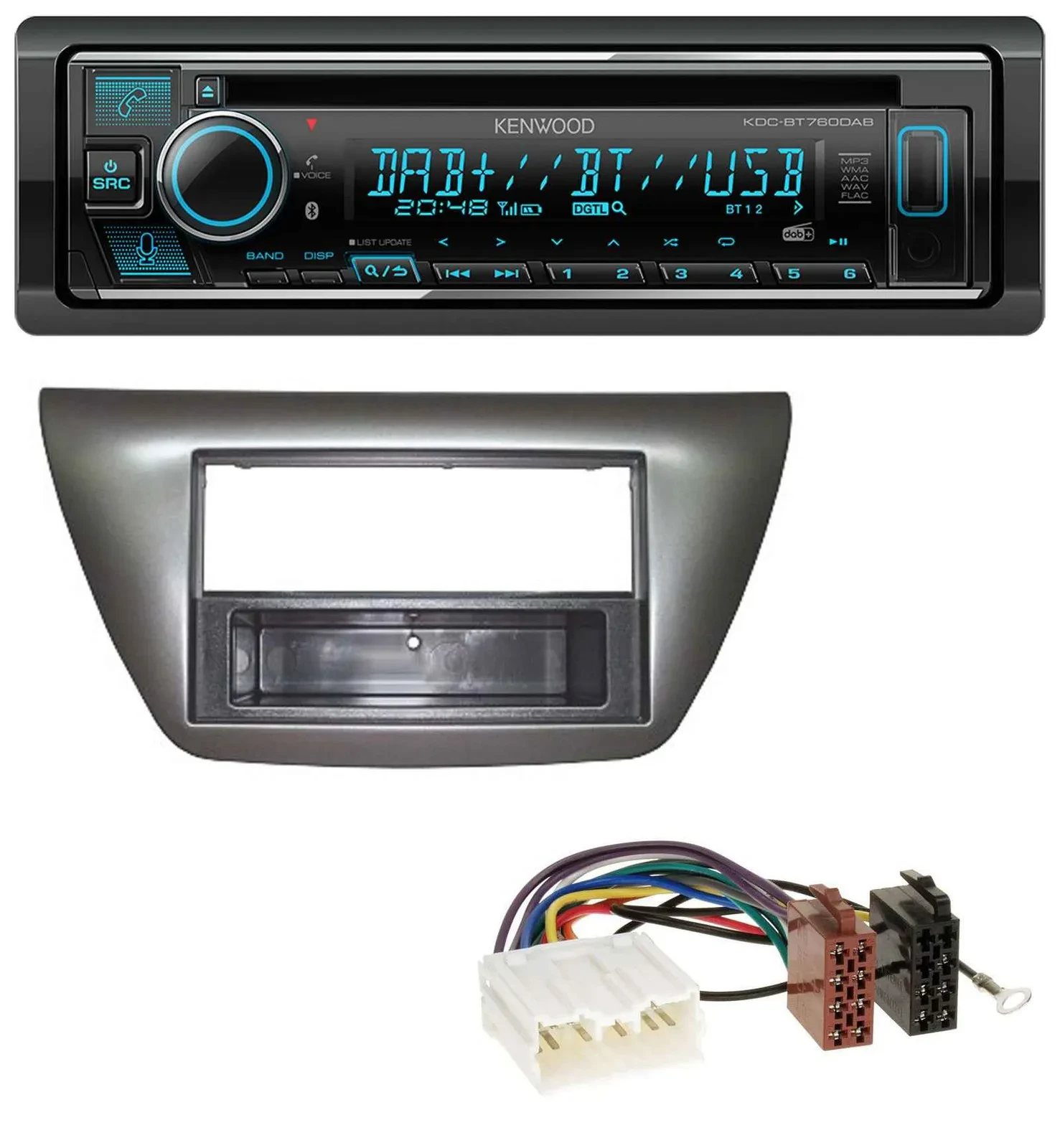 Автомагнитола Kenwood MP3, Bluetooth, DAB, USB, CD для Mitsubishi Lancer Evo 2004–2008
