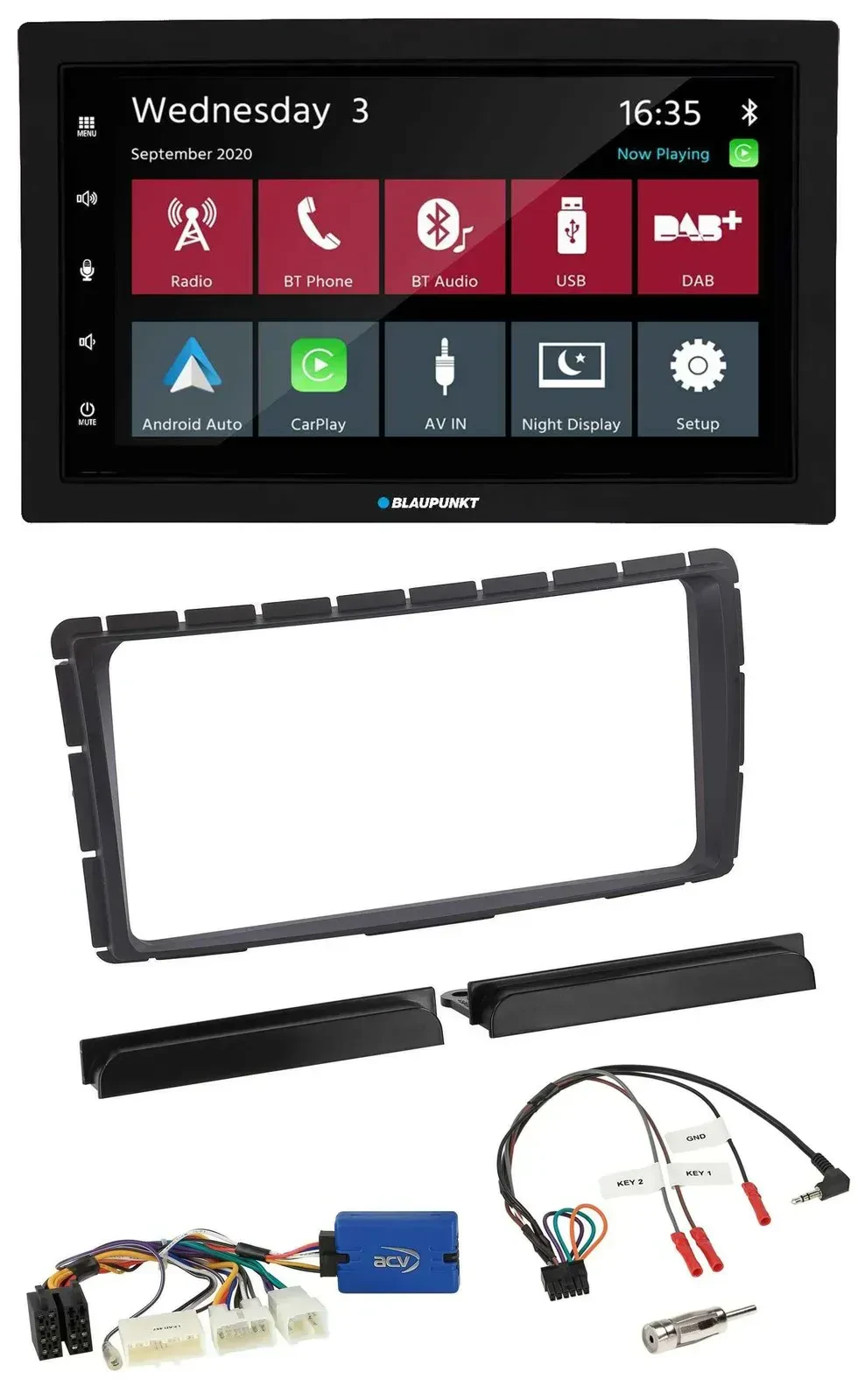 Blaupunkt 2DIN Lenkrad USB Bluetooth DAB Autoradio für Toyota Hilux ab 2011 28-P