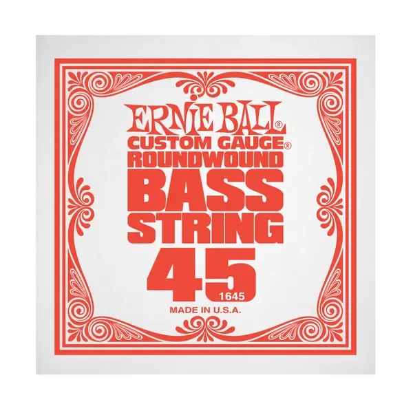 Струна для бас-гитары Ernie Ball P01645, сталь никелированная, круглая оплетка, калибр 45