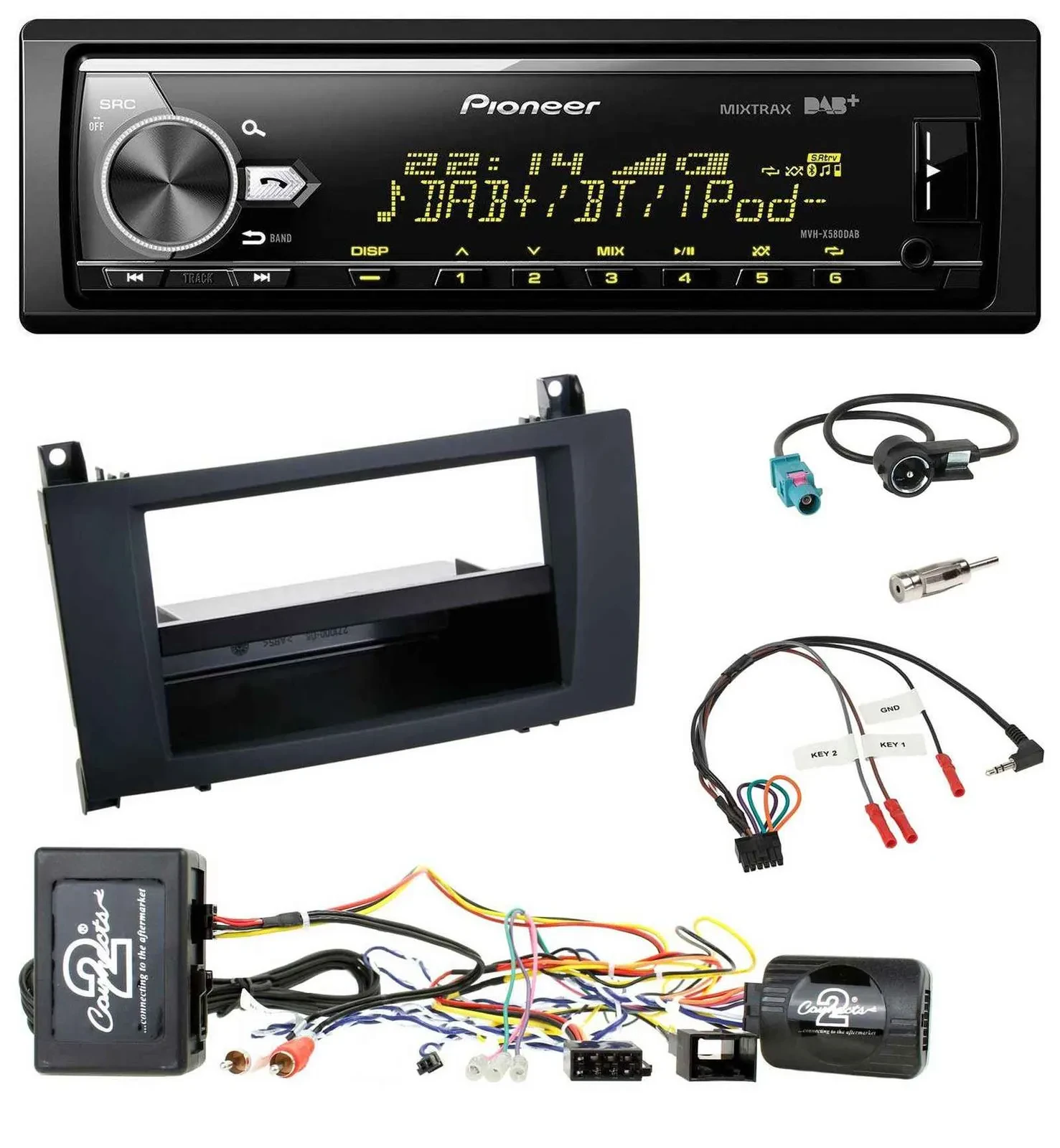 Автомагнитола Pioneer Bluetooth USB DAB для Mercedes SLK R171 2004–2011 с поддержкой управления на руле
