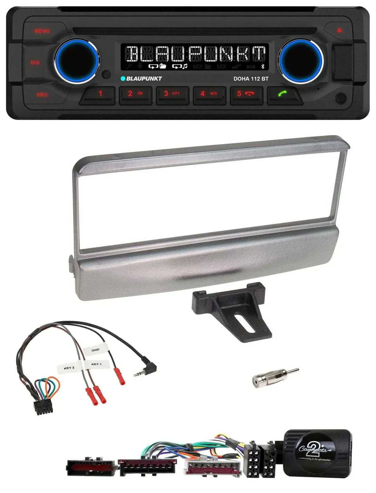 Автомагнитола для Ford Mondeo 2000–2002 Blaupunkt CD, MP3, Bluetooth, USB, серебристая