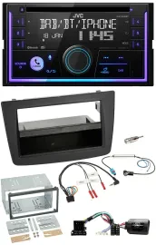 JVC Lenkrad USB 2DIN DAB Bluetooth CD Autoradio für Alfa Romeo Mito 08-14 schwar