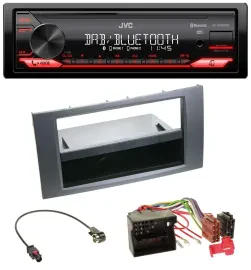 JVC Bluetooth USB DAB MP3 Autoradio für Ford Fiesta Focus 04-08 anthrazit