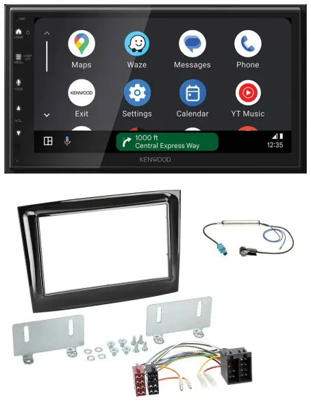Kenwood DAB Bluetooth USB MP3 2DIN Autoradio für Fiat Doblo ab 15 piano schwarz