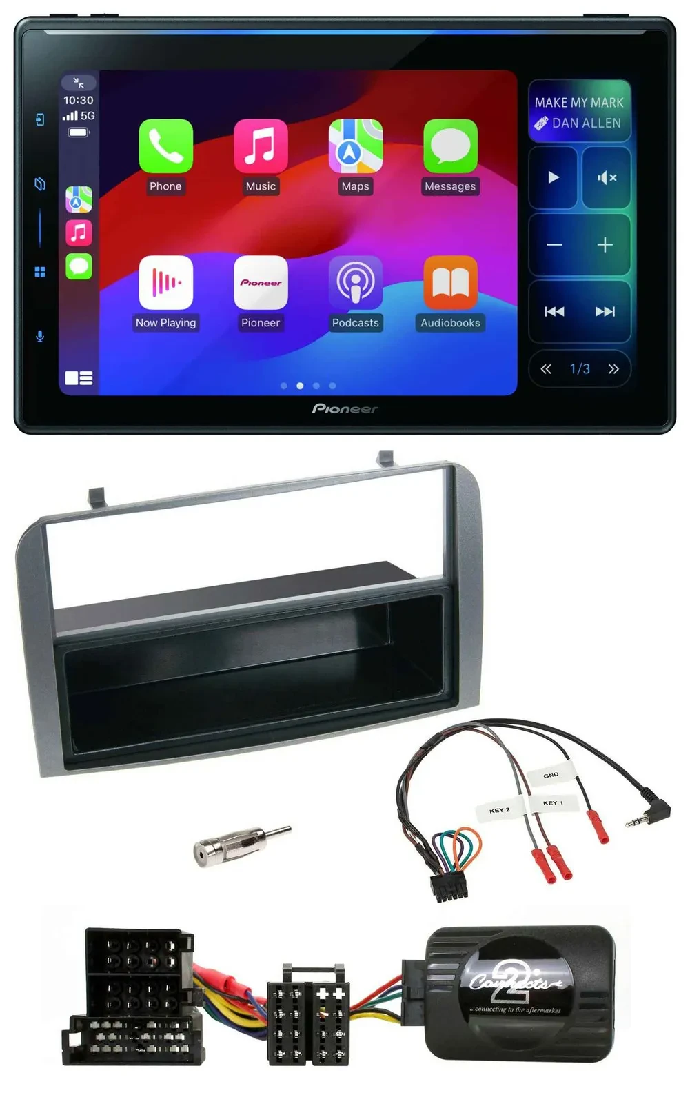 Автомагнитола Pioneer Bluetooth DAB USB для Alfa Romeo 147/GT, антрацит, с нишей