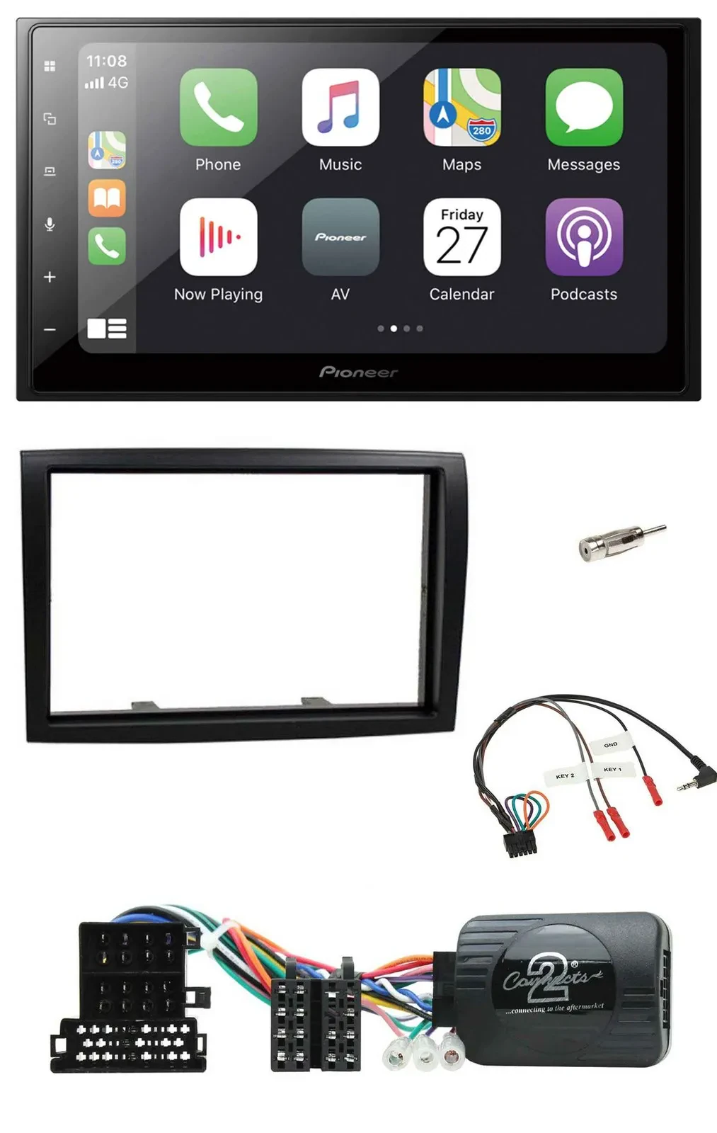 Автомагнитола Pioneer 2DIN, Bluetooth, DAB, USB для Citroen Jumper 2008–2011