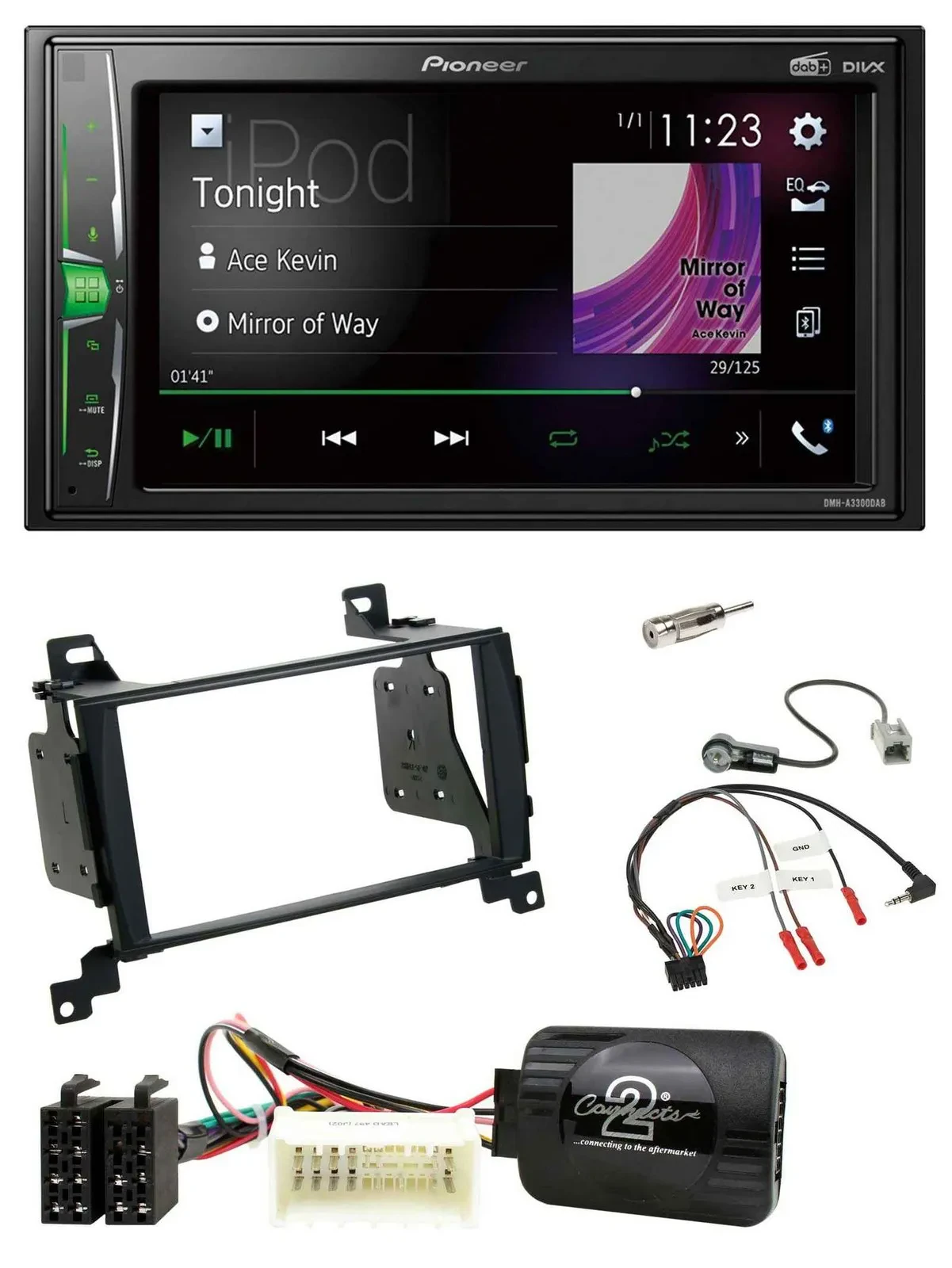 Pioneer 2DIN Lenkrad DAB USB Bluetooth Autoradio für Hyundai Santa Fe 07-12