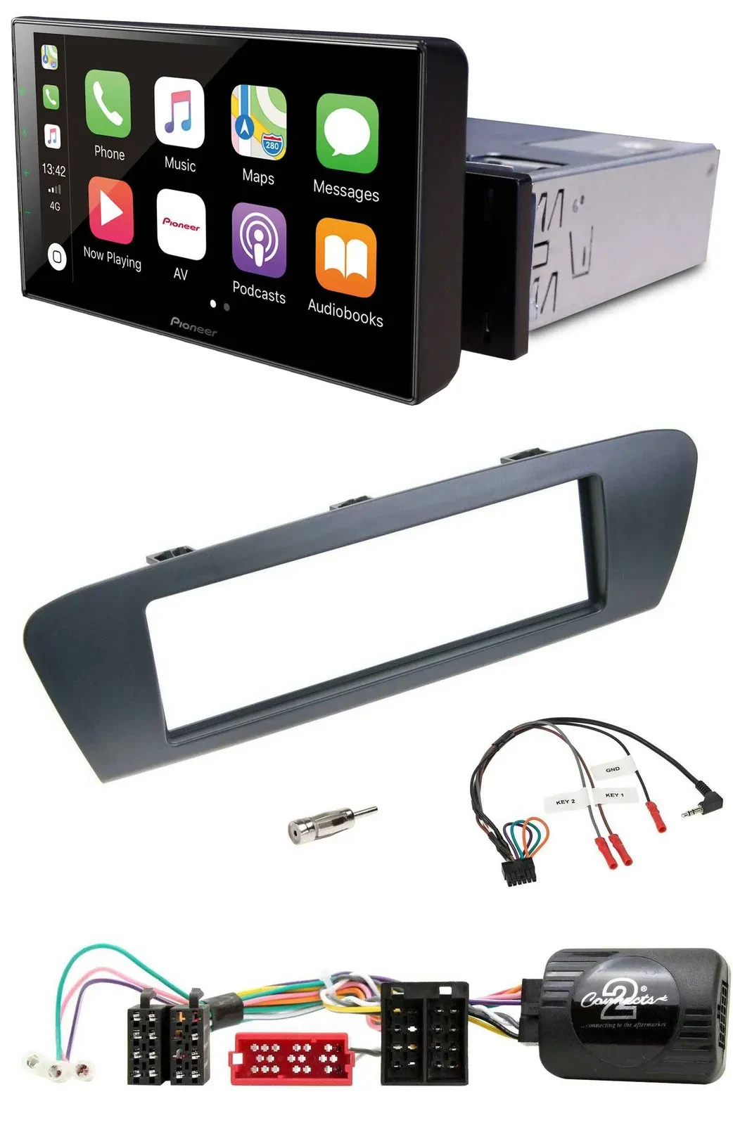 Pioneer Bluetooth Lenkrad DAB USB Autoradio für Renault Grand Scenic ISO ab 2009