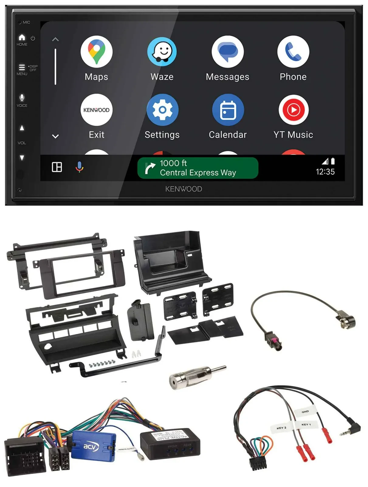 Kenwood DAB Bluetooth USB Lenkrad 2DIN Autoradio für BMW 3er 02-06 E46 5 Schalte