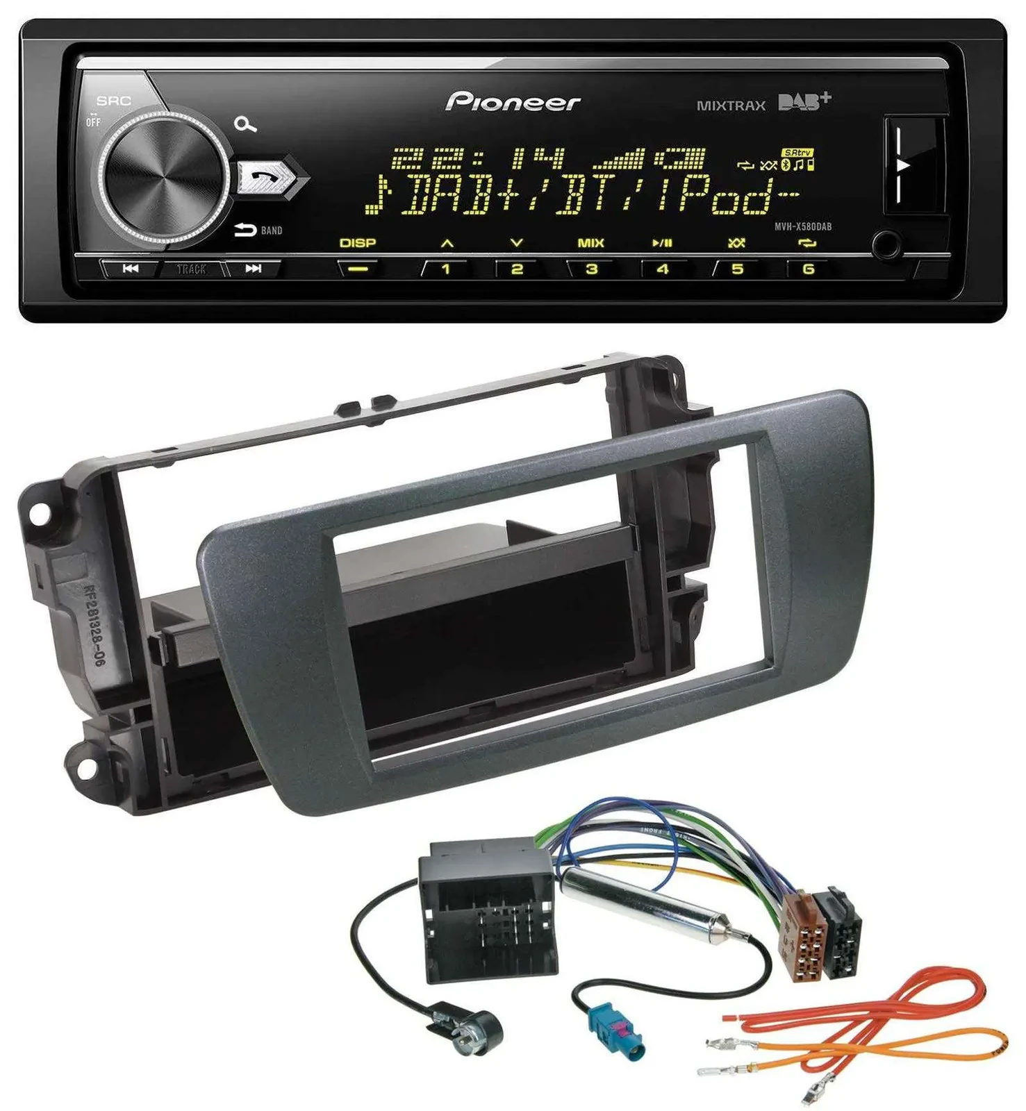 Pioneer Bluetooth USB DAB MP3 Autoradio für Seat Ibiza ab 08 azabacheschwarz
