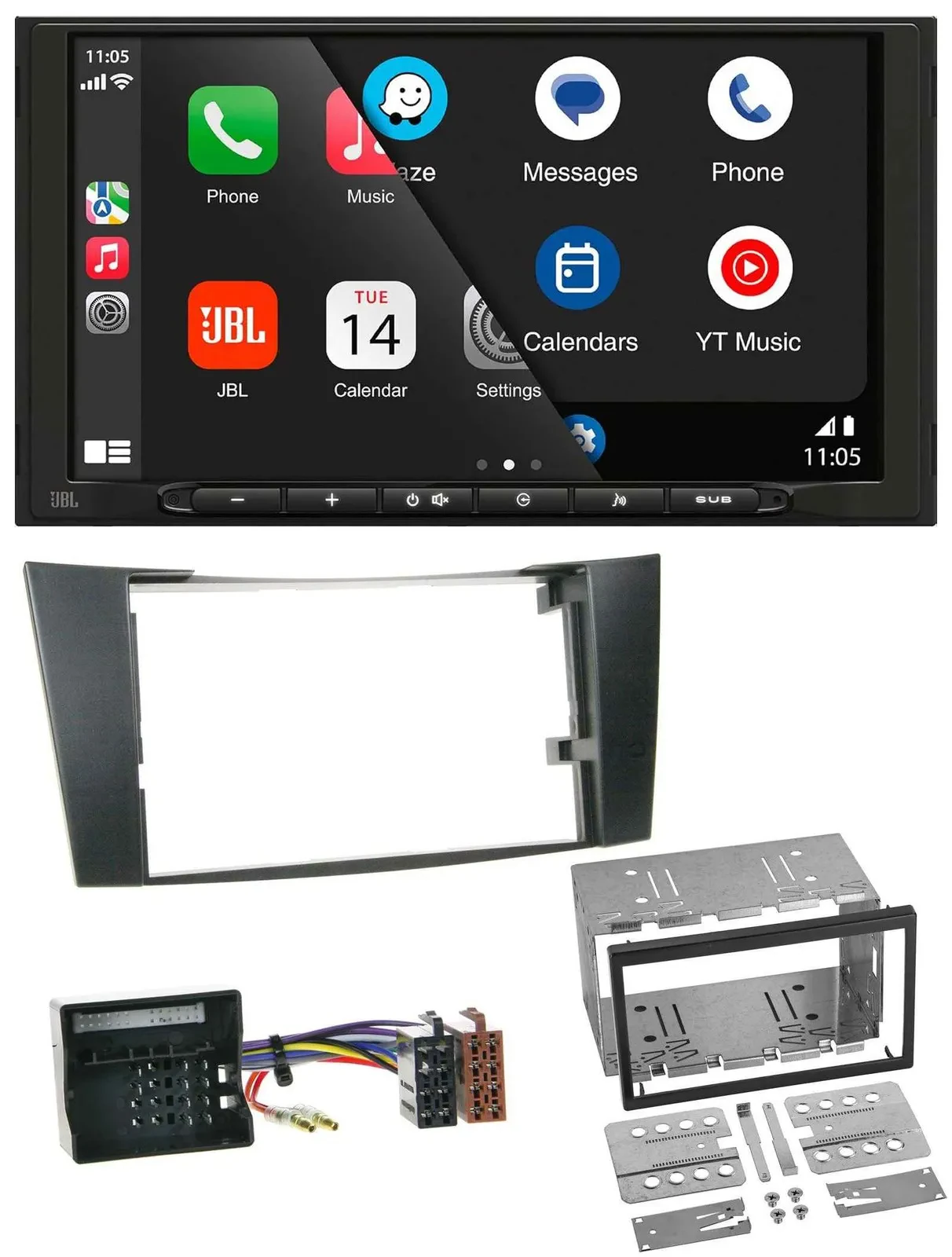 Автомагнитола для Mercedes CLS/E-Class W211 (2002–2009) JBL 2-DIN, MP3, DAB, Bluetooth, USB