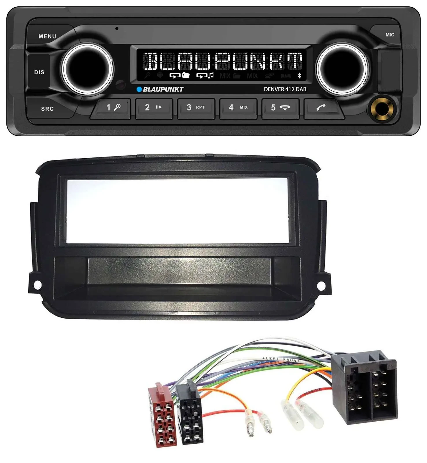 Blaupunkt Bluetooth DAB MP3 USB Autoradio für Smart ForTwo (451, ab 2010)