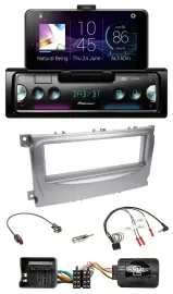 Автомагнитола Pioneer для Ford S-Max/Mondeo (2007–2014) Bluetooth, DAB, USB, серебристый