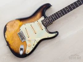 1963 Fender Stratocaster Pre-CBS Vintage Guitar Sunburst w/ Blonde Case
